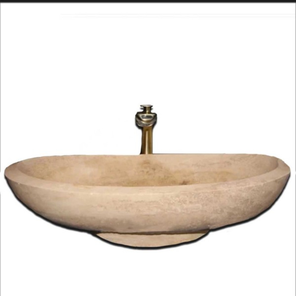 Sipahi Marble Traverten Elips Ayaklı Lavabo - yok - Bej Lavabo Fiyatı