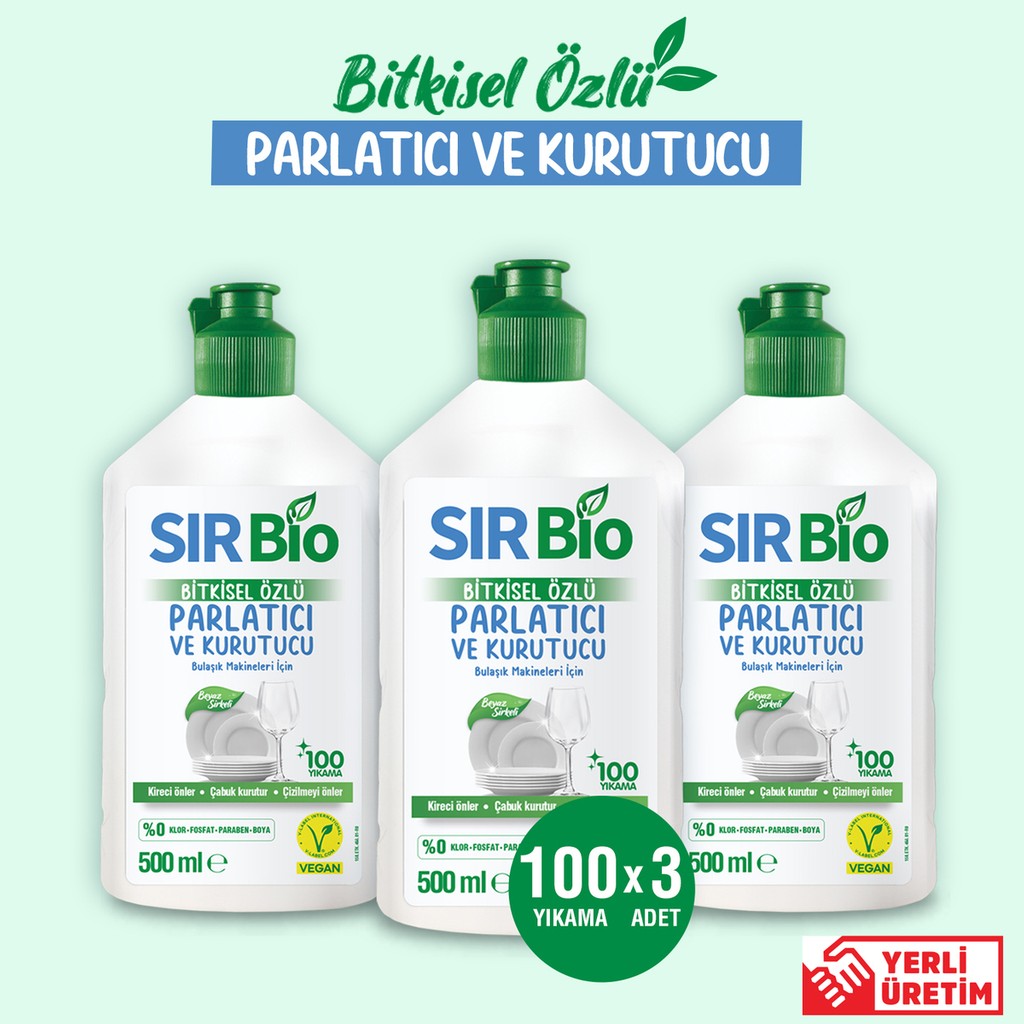 Sır Bio 3 Adet Bitkisel Özlü Bulaşık Makinesi Parlatıcı & Kurutucu (500 ml x 3) Bulaşık Makineleri Fiyatı