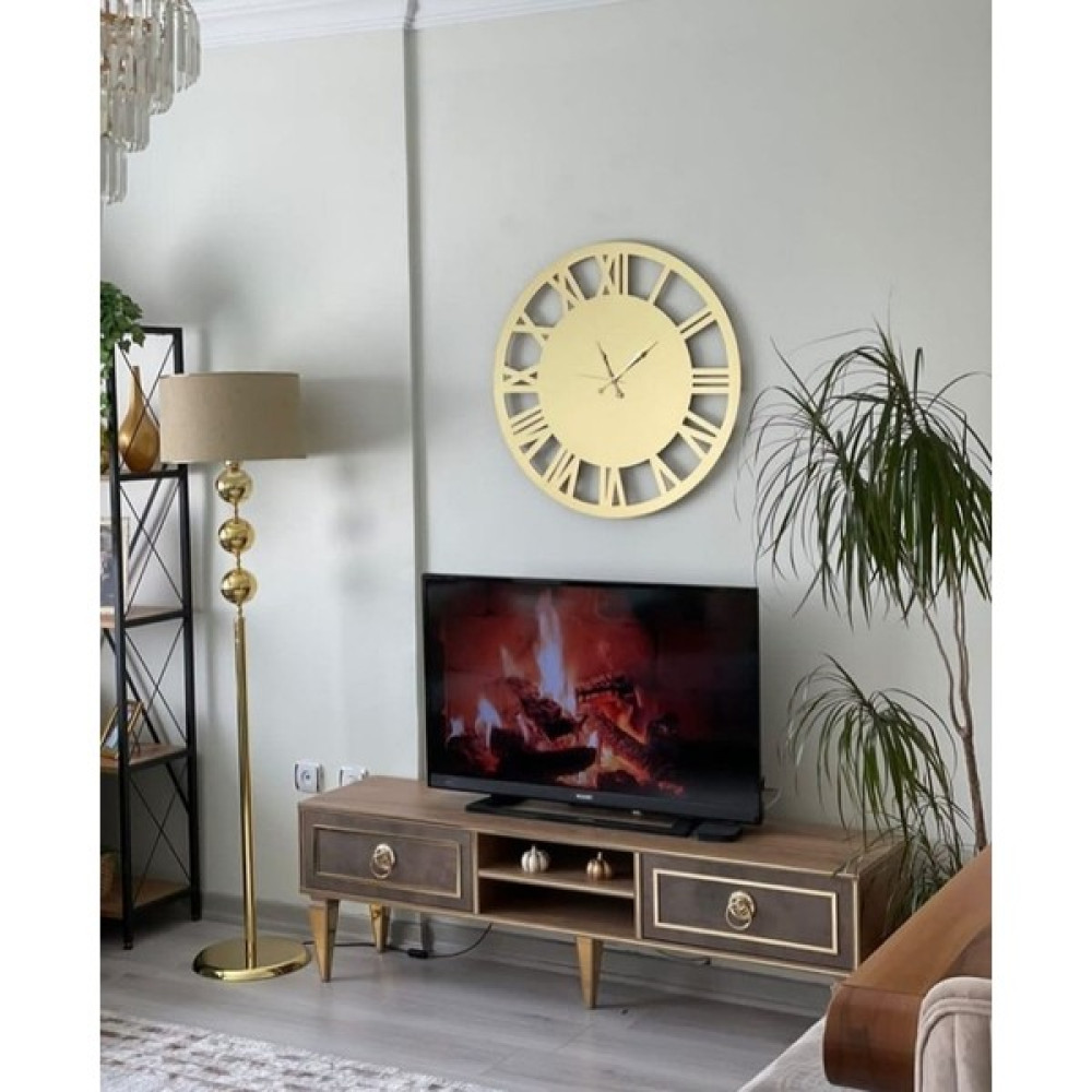 Sırayn Gold Aynalı Duvar Saat 45 x 45 cm Dekoratif Saat Fiyatı