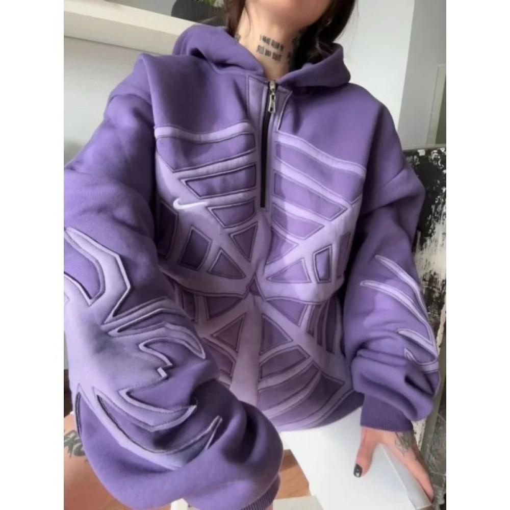 Sırcak Market Yarım Fermuarlı Kapüşonlu Sweatshirt - Mor Bayan Sweatshirt Fiyatı