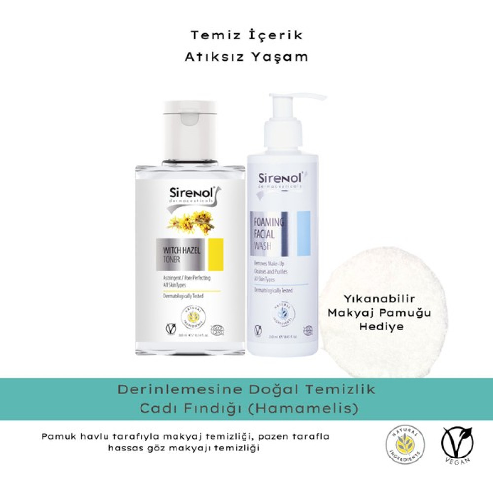 Sirenol Doğal Cadı Fındığı Cilt Sıkılaştırıcı Tonik ve Yüz Yıkama Köpüğü Set Oto Boyaları Fiyatı