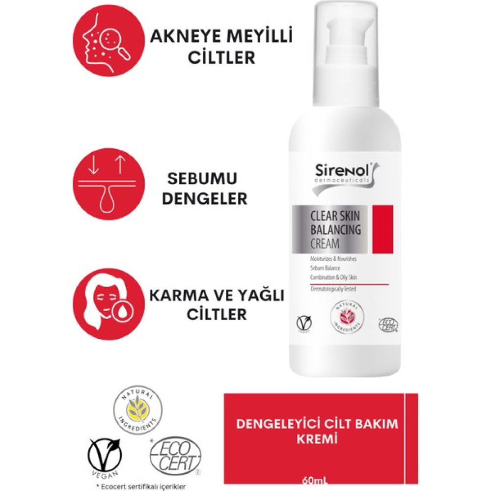 Sirenol Natural Dengeleyici Bakım Kremi Akne ve Sivilce Bakımı Fiyatı