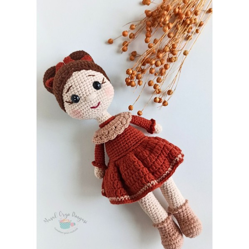 Şirin Bebek No:01 Doğal Iplerden Amigurumi Örgü Oyuncak (28 Cm) - Renkli Bebek Oyuncakları Fiyatı
