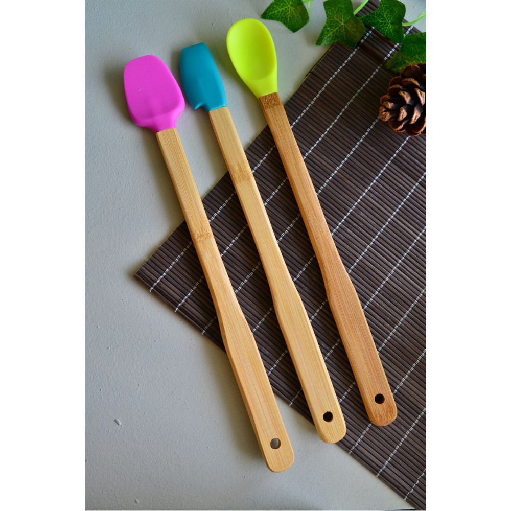 şirin eşyalarım 3 Lü Uzun Bambu Spatula Seti Mutfak Gereçleri Fiyatı