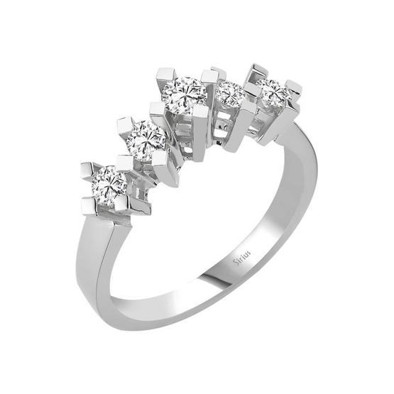 Sirius 0823R0097 F Renk 0,50 Karat Pırlanta 5 Taş Yüzük