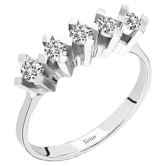 Sirius 0823R0097 F Renk 0,50 Karat Pırlanta 5 Taş Yüzük