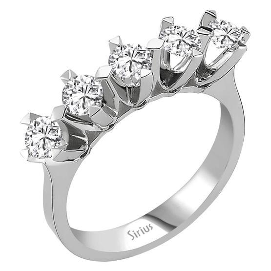 Sirius 0823R0097 F Renk 0,50 Karat Pırlanta 5 Taş Yüzük