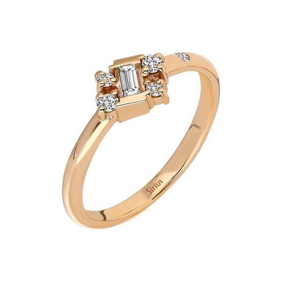 Sirius 0842R0010 Rose Baget Pırlanta Yüzük