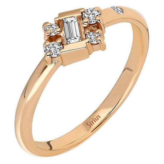 Sirius 0842R0010 Rose Baget Pırlanta Yüzük