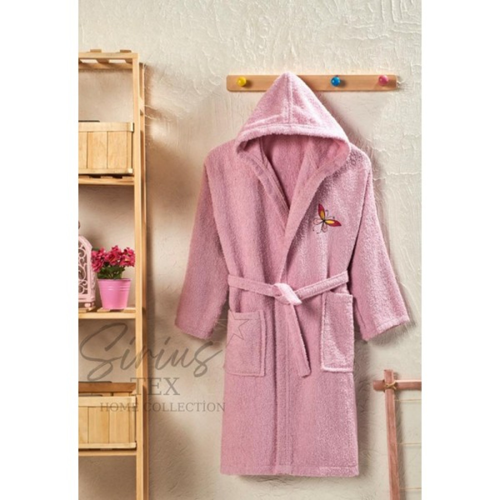 Siriustex Home Collection Kapüşonlu Çocuk Bornozu Kız-Erkek %100 Pamuk - 15 - 16 Yaş - Pembe Bornoz Fiyatı