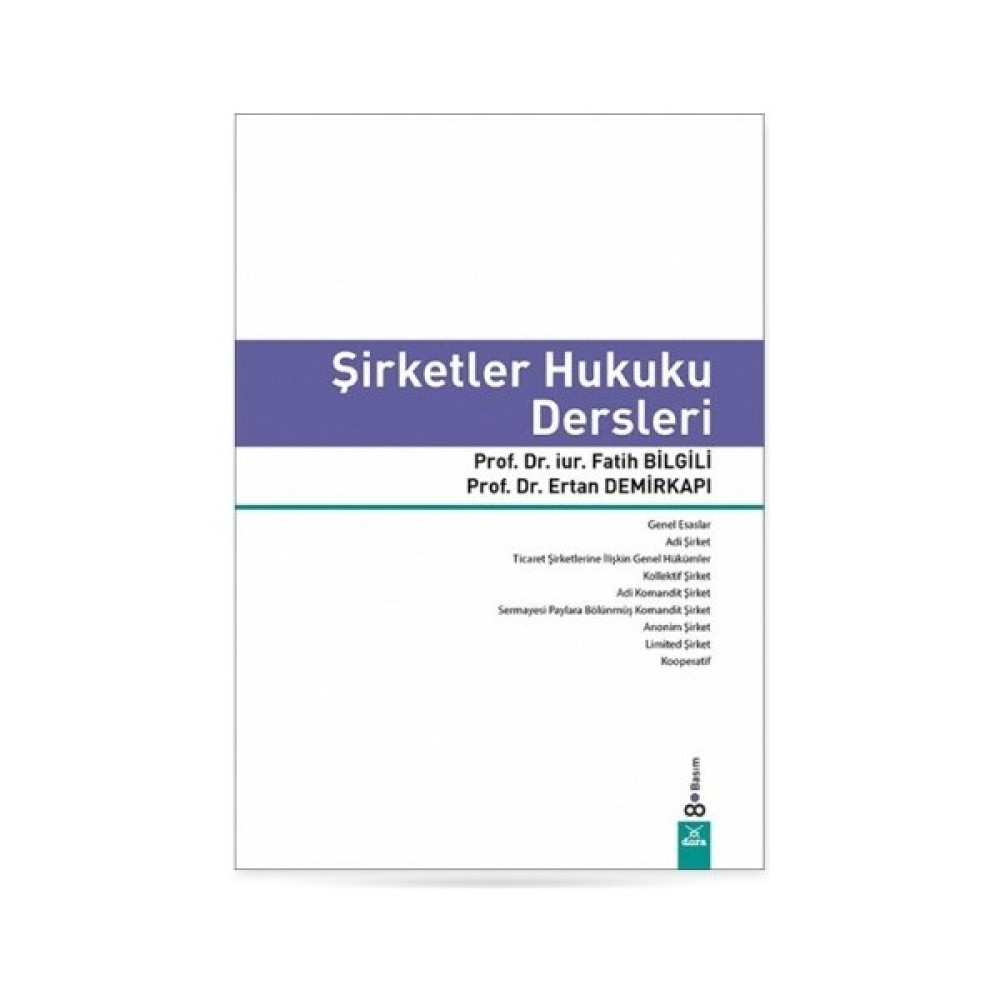 Şirketler Hukuku Dersleri 8.baskı Hukuk Kitapları Fiyatı