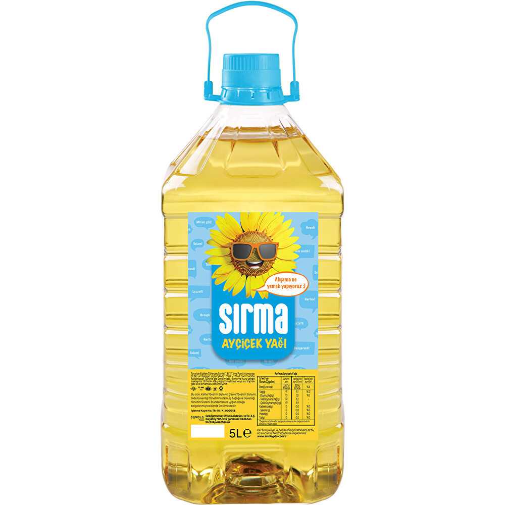 Sırma Ayçiçek Yağı 5 Lt Bitkisel Yağlar Fiyatı