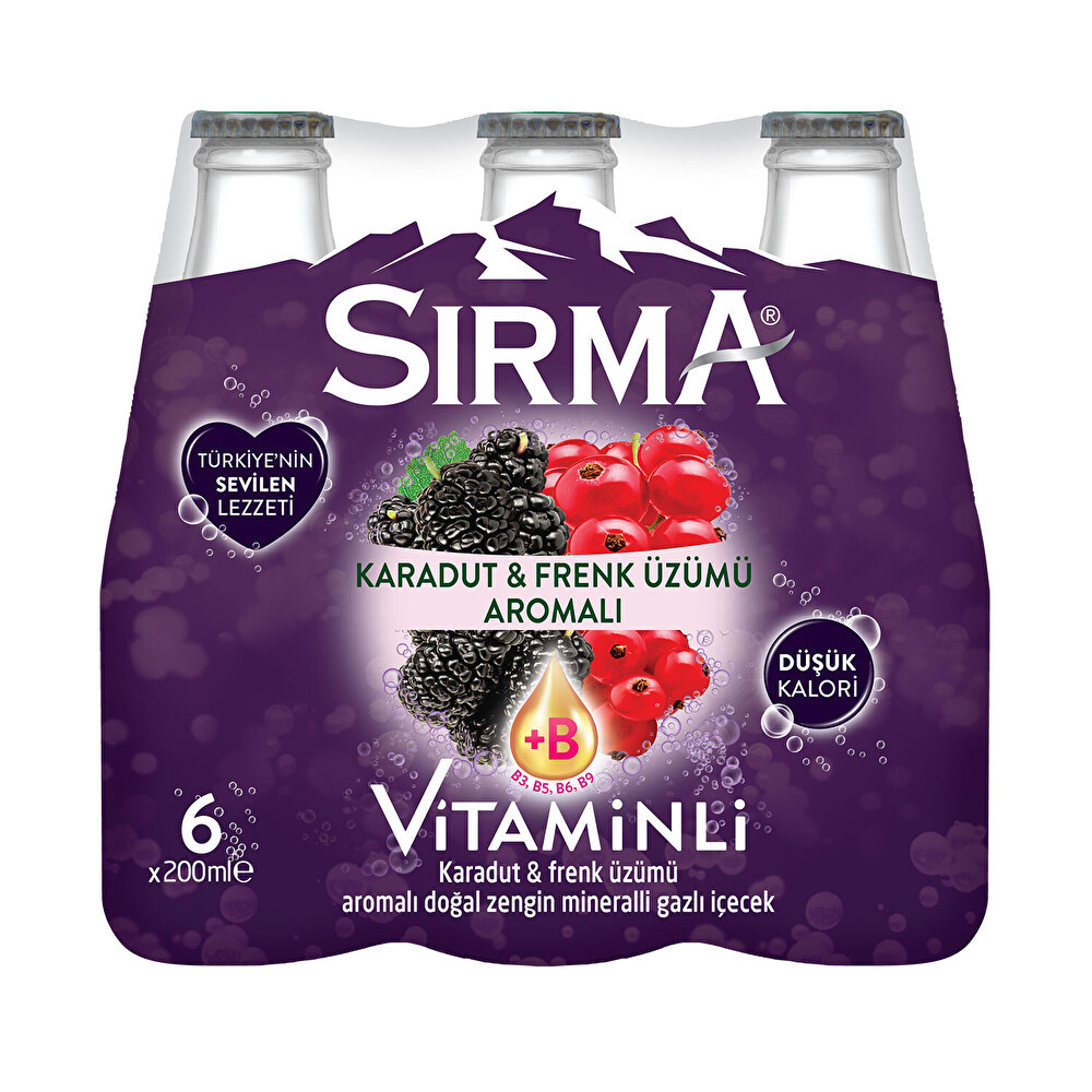 Sırma Karadut Ve Frenk Üzümü Aromalı Doğal Maden Suyu 6x200 Ml Maden Suyu ve Soda Fiyatı