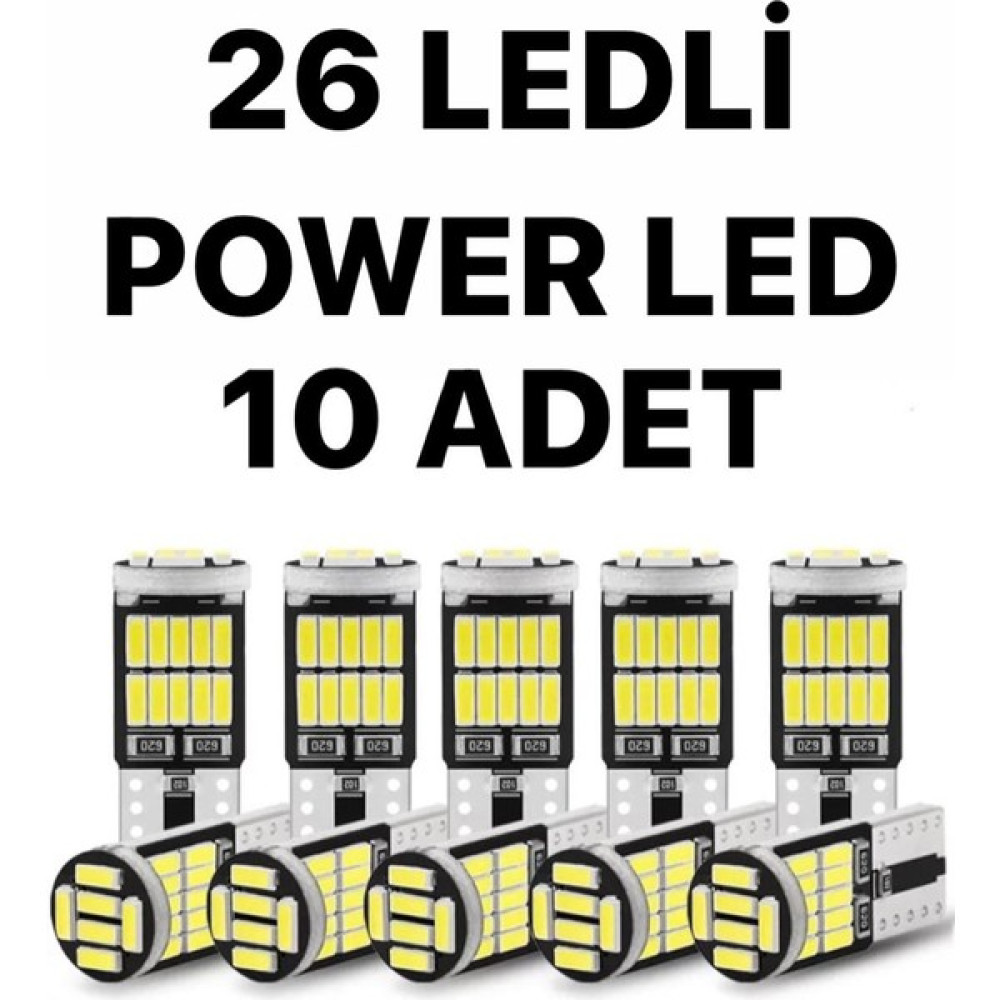 Sisa T10 LED 26 Ledli W5W Metal Ultra Power Beyaz Parkplaka Tavan Ampulü 1 TAKIM Far Ampülü Fiyatı