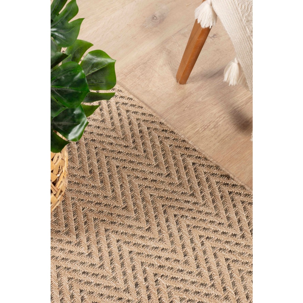 Sisaluna 4441 Bej Jüt Tabanlı Modern Dokuma Kilim Sisal Hasır Halı - 80 x 300 cm - Bej - Vizon Salon Halısı Fiyatı