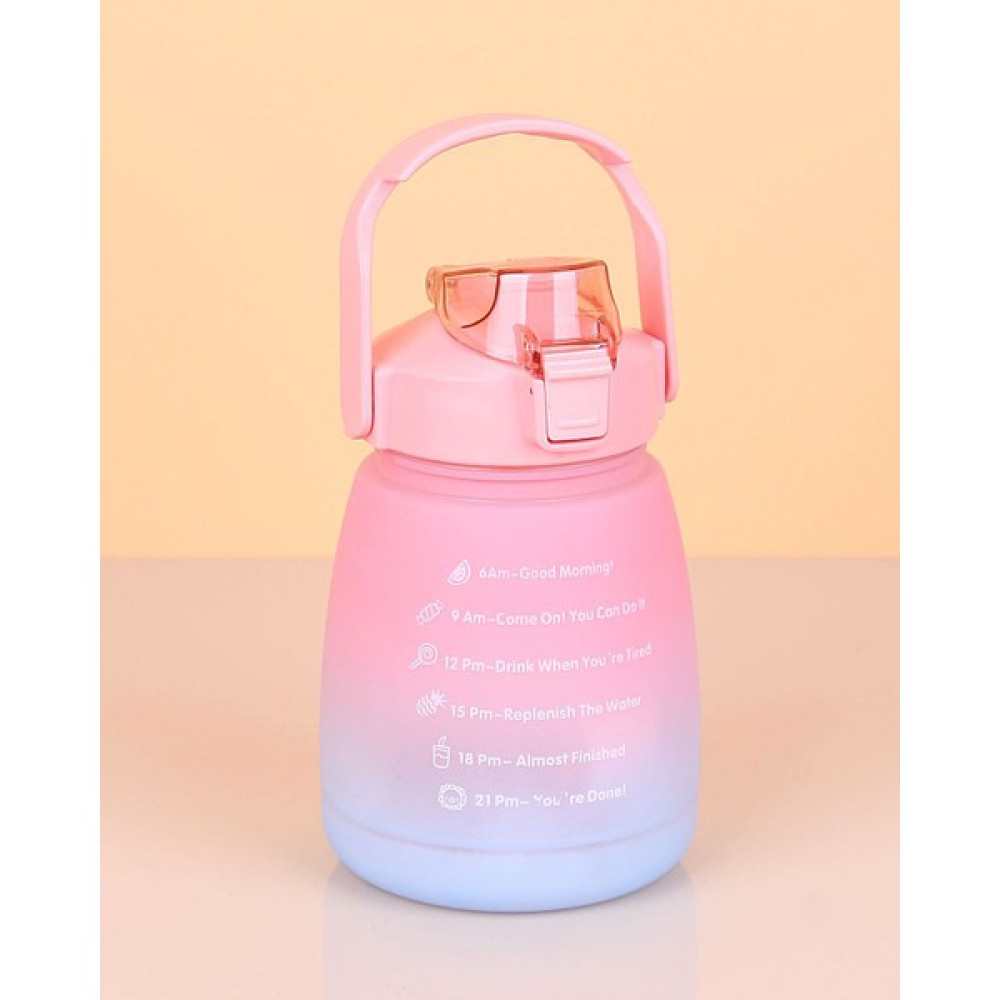 Şişe Deposu 1100 ml Pembe Tombul Motivasyon Matarası Çantalı Suluk, Okul Suluğu Askılı Matara Sticker Hediyeli Suluk Fiyatı