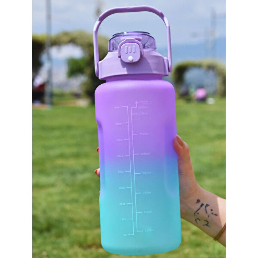 Şişe Deposu 2 Litre Motivasyonel Su Matarası Motivasyon Şişesi Motive Edici Suluk- Sticker, 3D Sticker Hediyeli Suluk Fiyatı