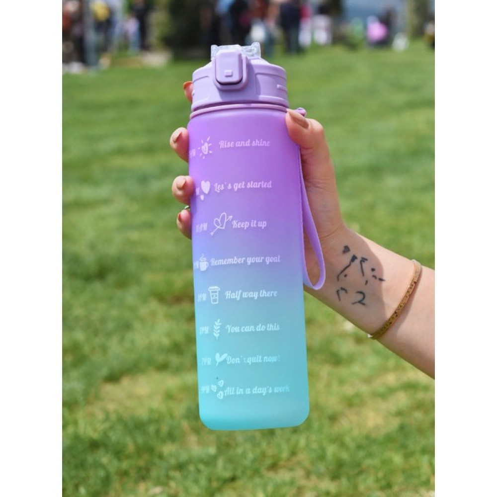 Şişe Deposu 900 ml Pipetli Motivasyonel Su Matarası Motive Edici Suluk Motivasyon Matarası- Sticker Hediyeli Suluk Fiyatı
