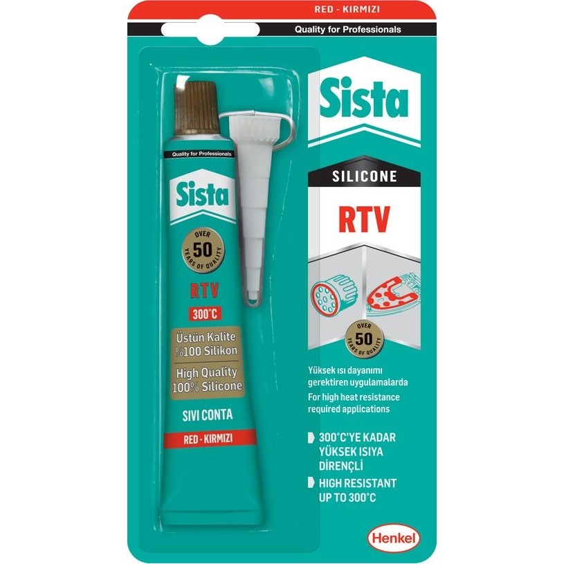 Sista Rtv Silikon Kırmızı Sıvı Conta 50 G Diğer Fiyatı