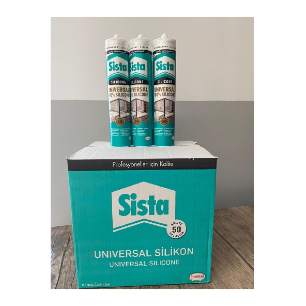 Sista Universal %100 Silikon Seffaf 280 Ml 20'Li Koli Nalburiye & Hırdavat Fiyatı