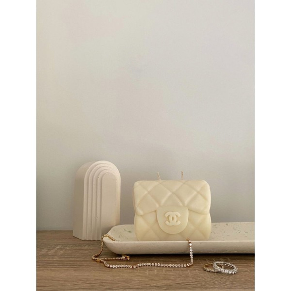 Sistaful Dekoratif Kokulu Doğal % 100 Soya Wax Chanel Çanta Orta Boy - Lavanta Dekoratif Mum Fiyatı