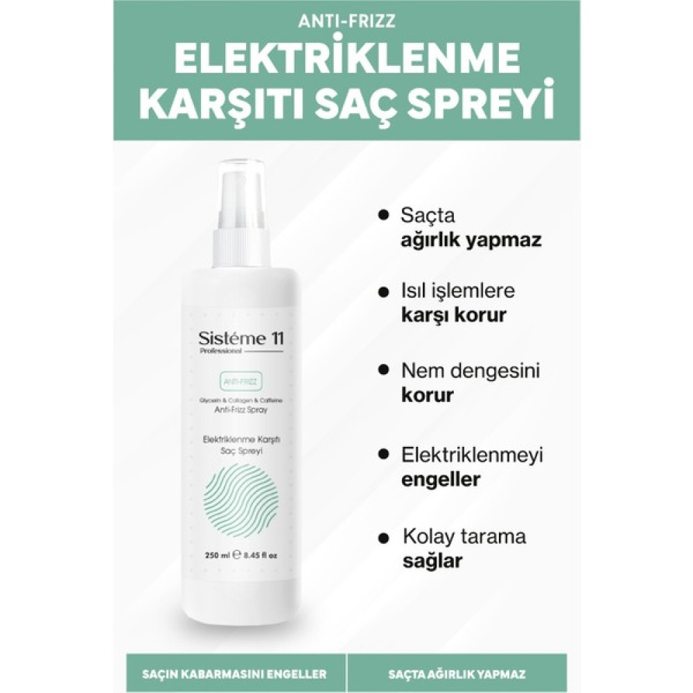 Sisteme 11 Elektriklenme Karşıtı Sprey 250 ml 8684091009214 - Saç BAKIM Oto Boyaları Fiyatı