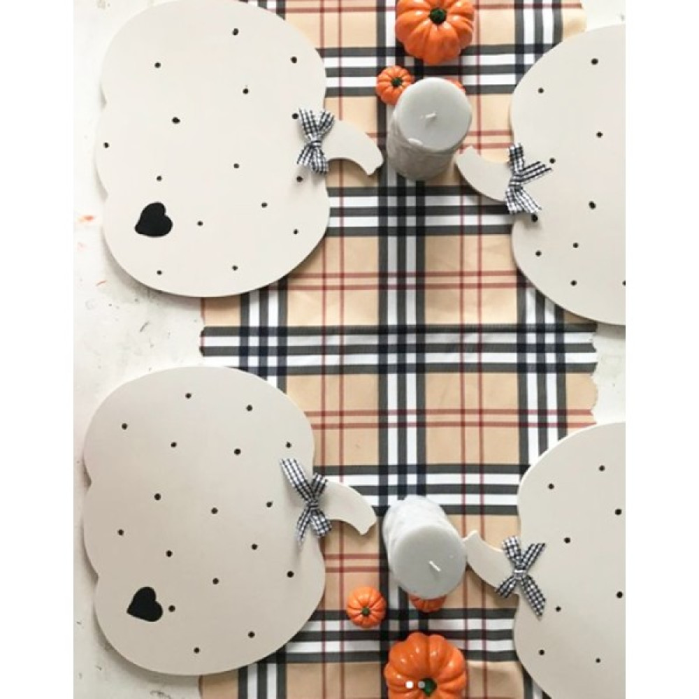 Sister Home Design Krem Balkabağı Ahşap Supla - Amerikan Servis - Tabak Altı - Açık Krem - 32 x 32 cm Amerikan Servis Fiyatı