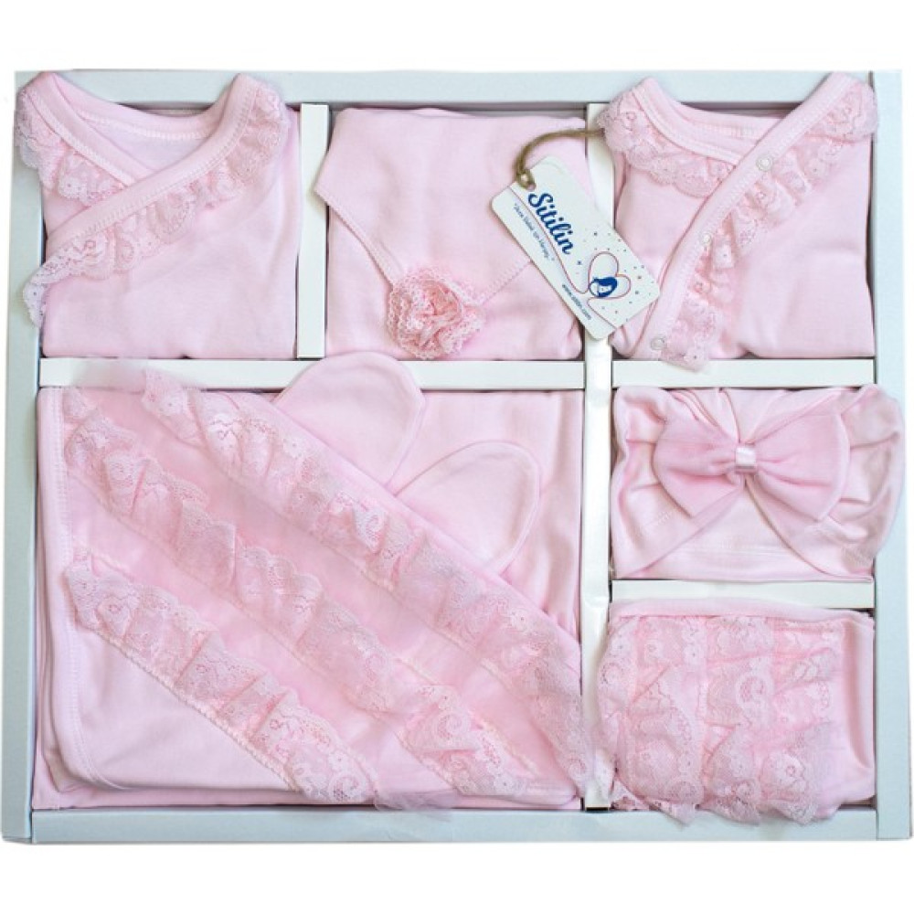 Sitilin Kız Bebek Dantelli Lüks 10 Lu Hastane Çıkışı Set STL6194 Bebek Hastane Çıkışı Fiyatı