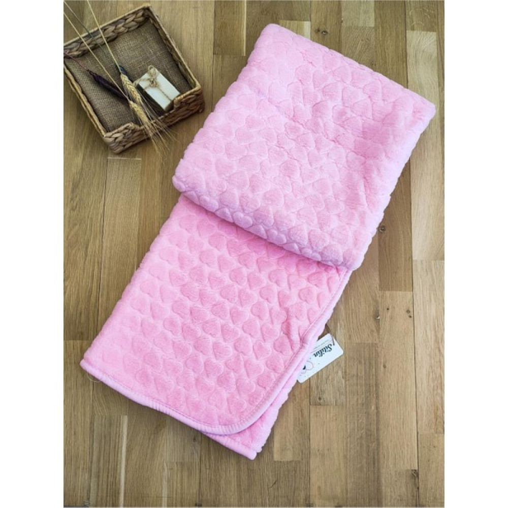 Sitilin Peluş Kalp Bebek Battaniyesi - 100*120 Bebek Battaniyesi Fiyatı