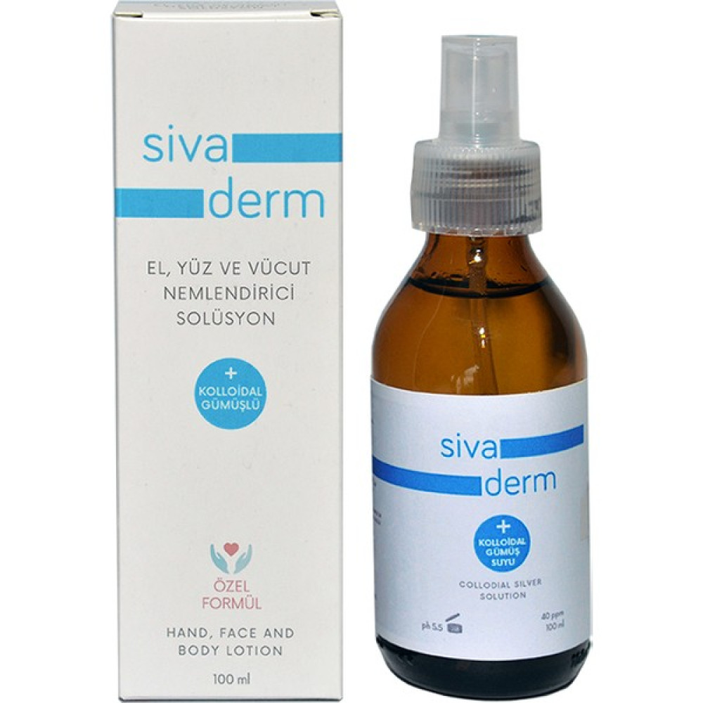 Sıva Derm Kolloidal Gümüş Nemlendirici Solüsyon Sprey 40 Ppm Nemlendiriciler Fiyatı