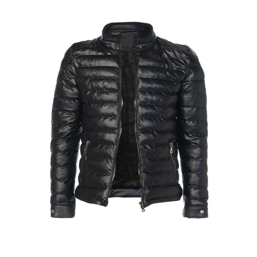 SİVAİST Sivaist Erkek Siyah Slim Fit Içi Kalın Kürklü Su Itici Şişme Deri Ceket & Mont 5XL Beden Bayan Mont Fiyatı