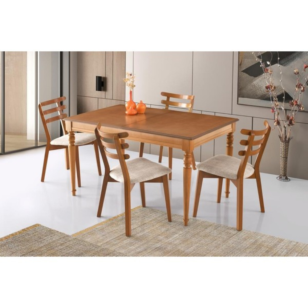 Sivas Gözde Mobilya Elegant Miray Ağaç Açılır Yemek Masa Sandalye Takımı - 4 Sandalye Masa - Sandalye Seti / Takımı Fiyatı