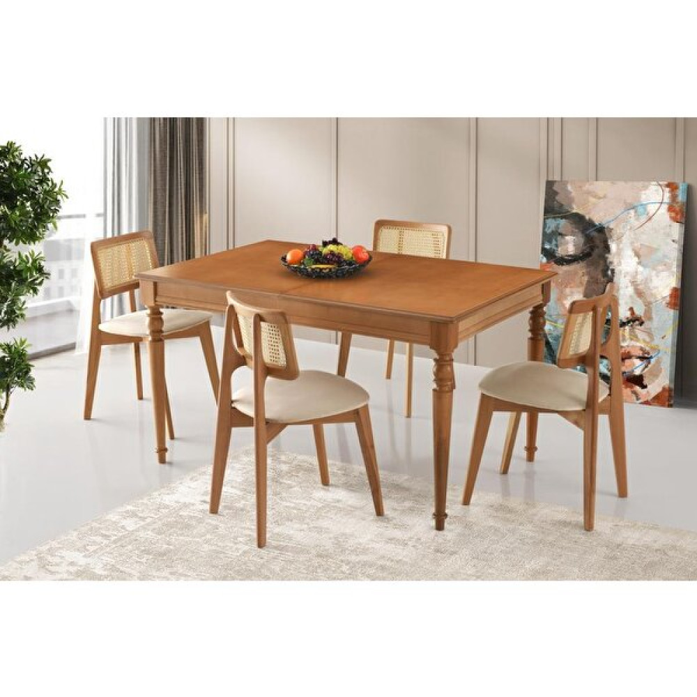 Sivas Gözde Mobilya Elegant Zion Ağaç Açılır Yemek Masa Sandalye Takımı - 4 Sandalye Masa - Sandalye Seti / Takımı Fiyatı