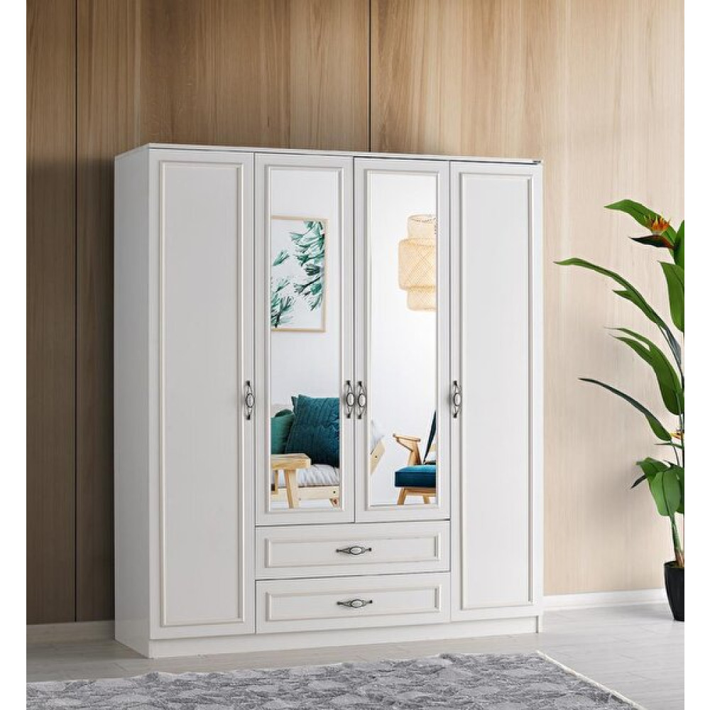 Sivas Gözde Mobilya Gediz 180x57x210 CM 4 Kapılı 2 Çekmeceli Gardırop Gardrop & Dolap Fiyatı