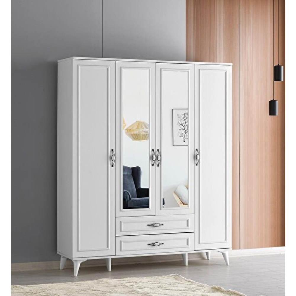 Sivas Gözde Mobilya Irmak 160x48x195 CM 4 Kapılı 2 Çekmeceli Gardrop Gardrop & Dolap Fiyatı