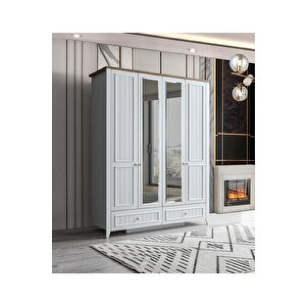 Sivas Gözde Mobilya Yalı Modern 4 Kapaklı Aynalı Elbise Dolabı 165*60*211 Gardrop & Dolap Fiyatı