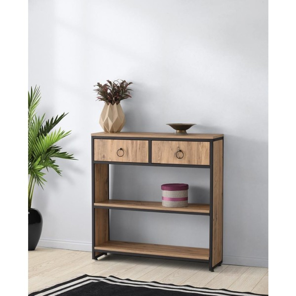 Sivasgözde Ekonomik Ferforje 2 Çekmeceli Raflı Dresuar Konsol 100X31X103CM Dresuar / Makyaj Masası Fiyatı