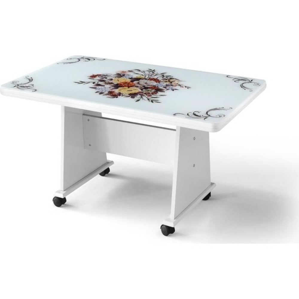 Sivasgözde Ekonomik Tekerlekli Camlı Orta Sehpa 103X63X60CM Orta Sehpa Fiyatı