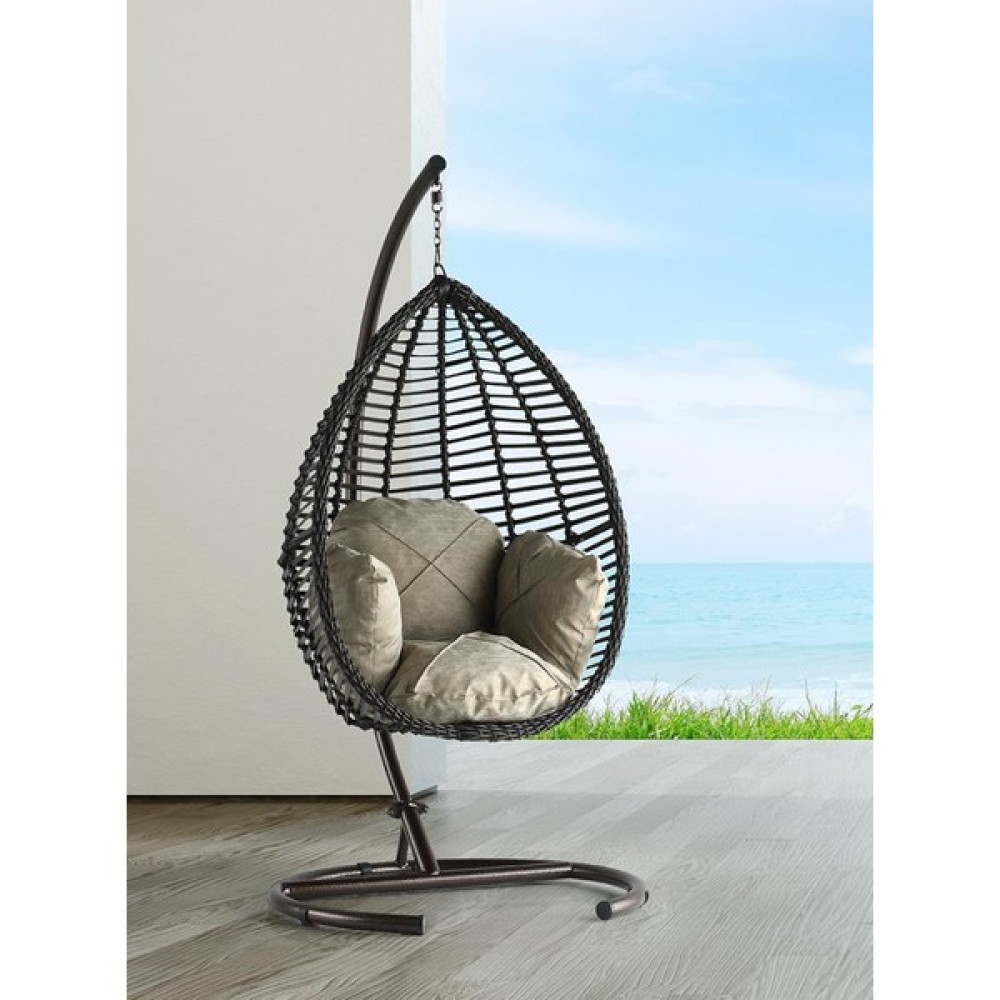 Sivasgözde Rattan Damla Bahçe Balkon Teras Tekli Salıncak - Kahverengi Bahçe Salıncağı Fiyatı