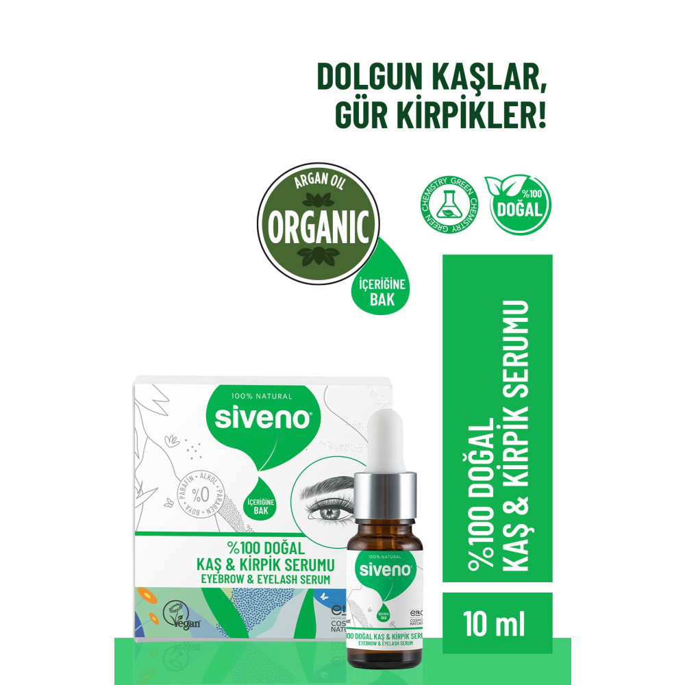 Siveno %100 Doğal Kaş Ve Kirpik Serumu Bitkisel Yoğunlaştırıcı Canlandırıcı Yoğun Bakım Yağı Vegan 10 ml Göz Kremi Fiyatı