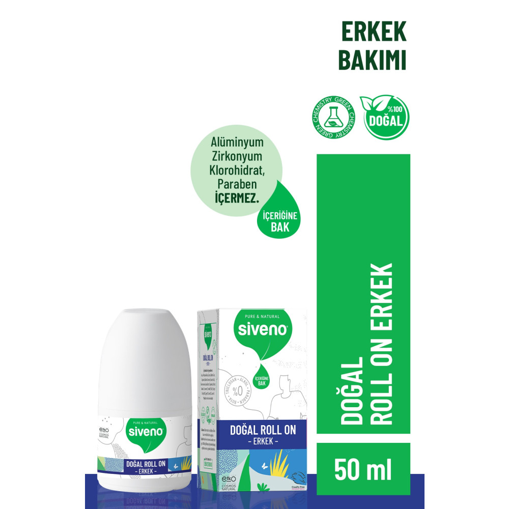 Siveno %100 Doğal Roll-on Erkek Deodorant Ter Kokusu Önleyici Bitkisel Leke Bırakmayan Vegan 50 ml Roll-Onlar Fiyatı