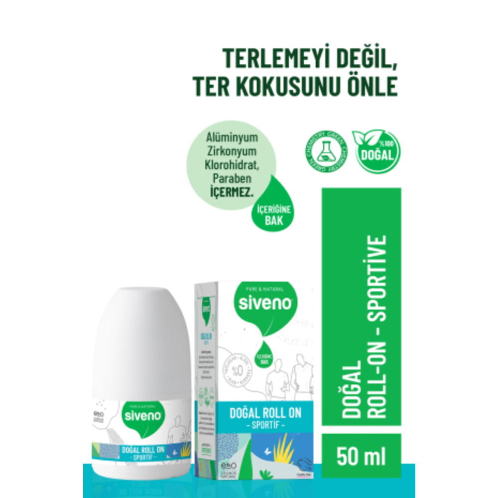 Siveno %100 Doğal Roll-on Sportif Sporcu Deodorant Ter Kokusu Önleyici Bitkisel Lekesiz Vegan 50 ml Roll-Onlar Fiyatı