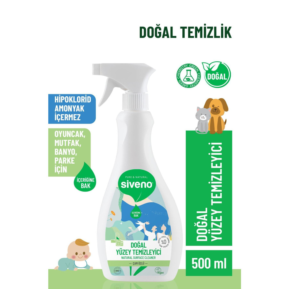Siveno %100 Doğal Yüzey Temizleyici Bitkisel Leke Çıkarıcı Arındırıcı Mermer Fayans Ahşap Yüzeyler 500 ml Parlatıcı ve Temizleyiciler Fiyatı
