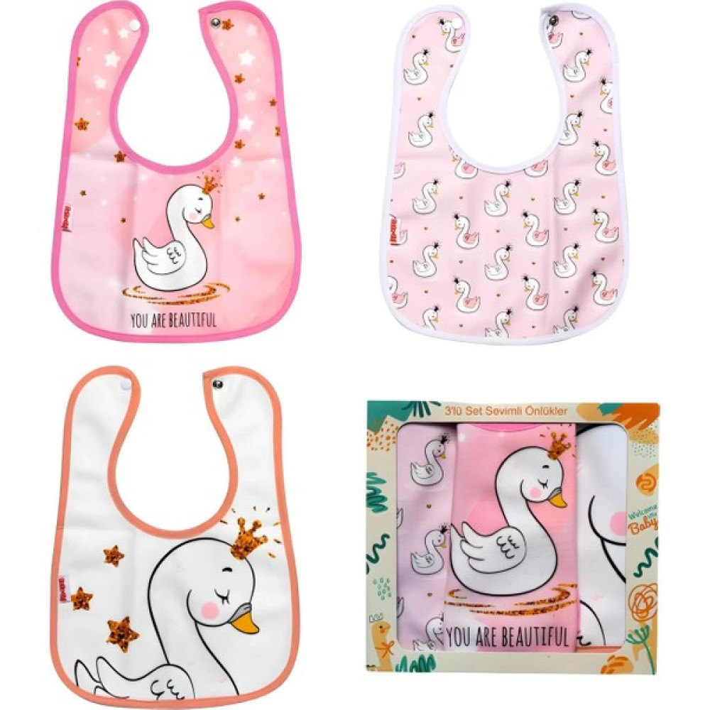 Sıvı Geçirmez 3’lü Set Mama-Salya Önlüğü Kuğu 0-24 Ay - Standart - Renkli Oto Boyaları Fiyatı