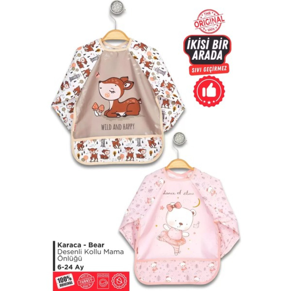 Sıvı Geçirmez Aktivite-Mama Önlüğü Karaca-Bear - Standart - Renkli Mama Önlüğü Fiyatı