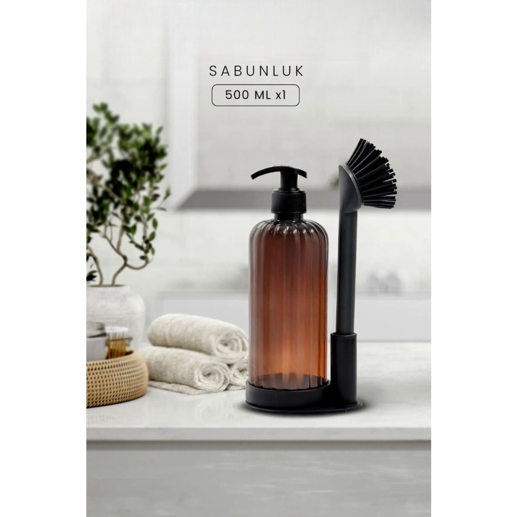Sıvı Sabunluk Yumuşak Silikon Fırçalı Set - Bulaşık Deterjan Kabı 500 ml M-166 Deterjan ve Temizlik Ürünleri Fiyatı
