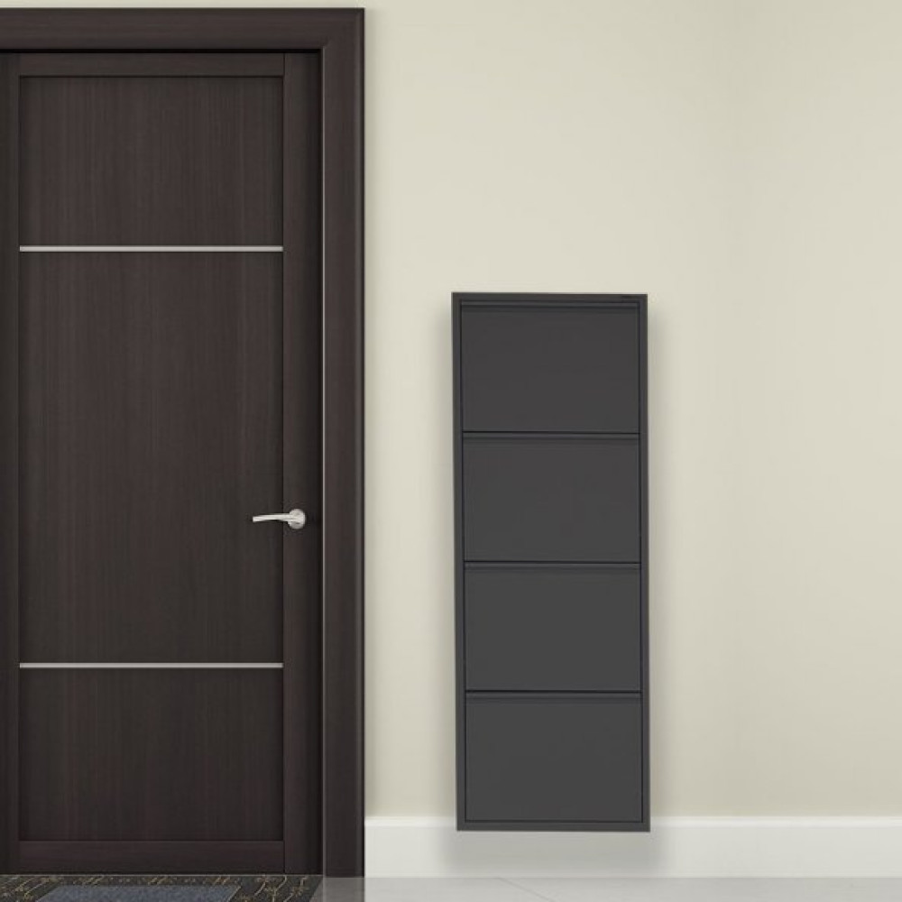 Siyah Metal Ayakkabilik Mac4 - 4 Kapakli - 50X15x136 H Ayakkabılık Fiyatı