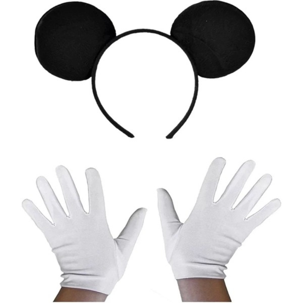 Siyah Mickey Mouse Tacı ve Beyaz Eldiven Seti - Renkli - Standart Oto Boyaları Fiyatı