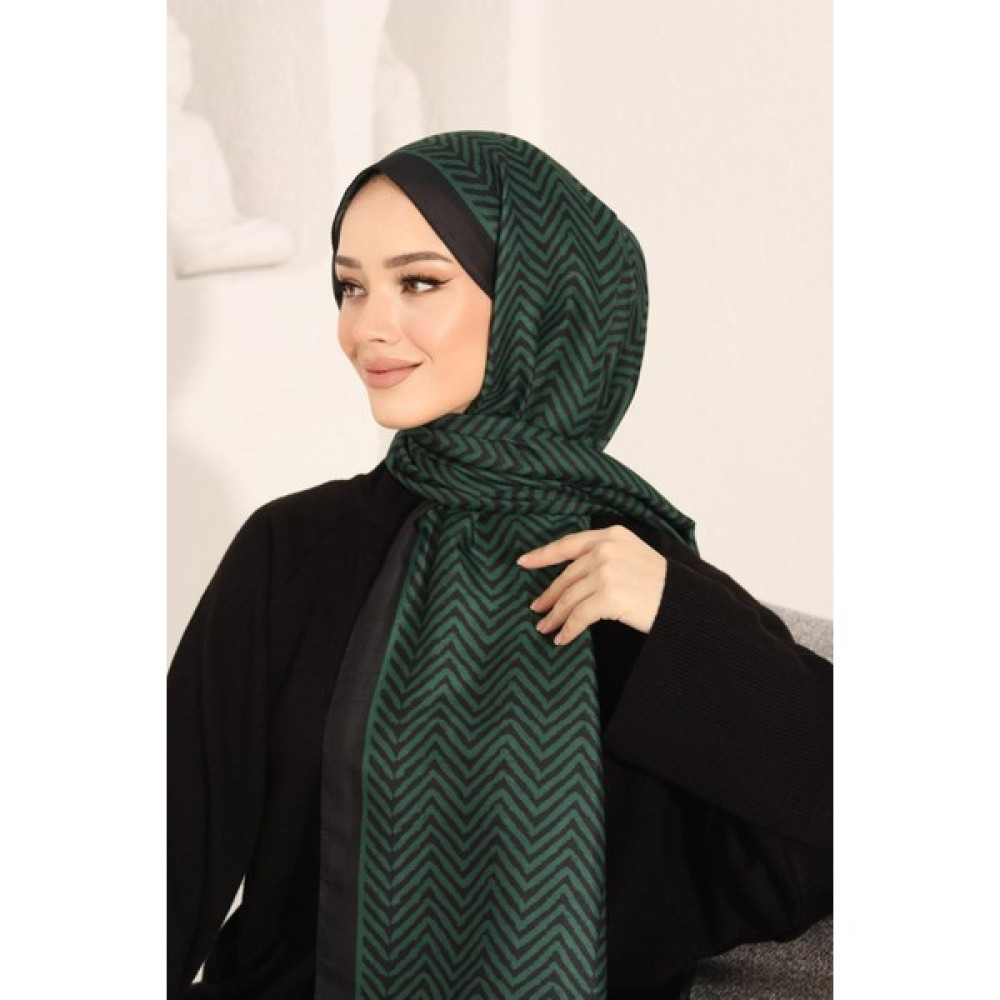 Siyane Koyu Zümrüt Siyane Scarf Ok Desen Şal Şal / Fular & Eşarp Fiyatı