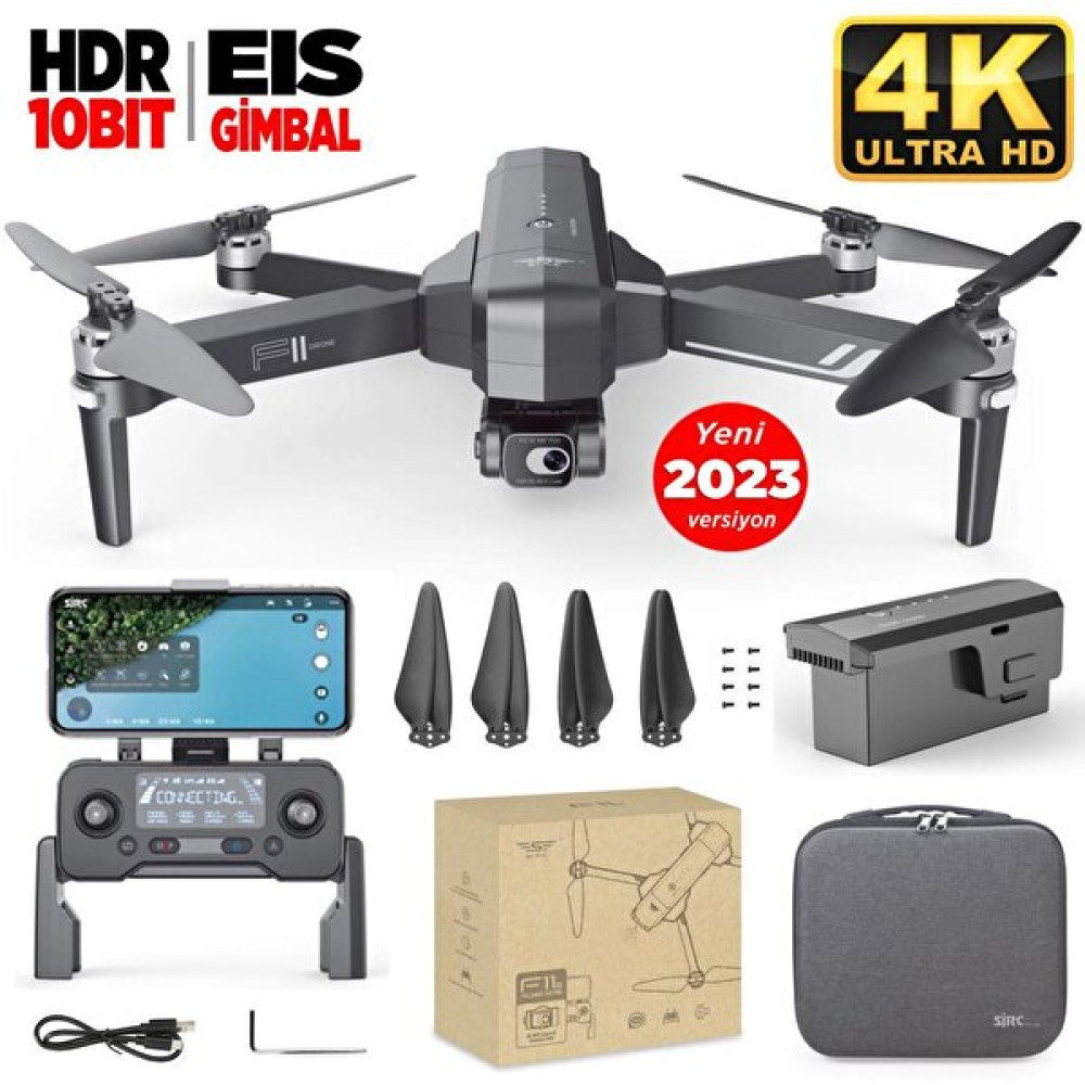Sjrc F11S Pro 3 KM Menzil 26 Dakika Uçuş Süresi EIS Stabilizasyon 4K Kameralı Drone Seti 1 Batarya - Çanta Drone Fiyatı